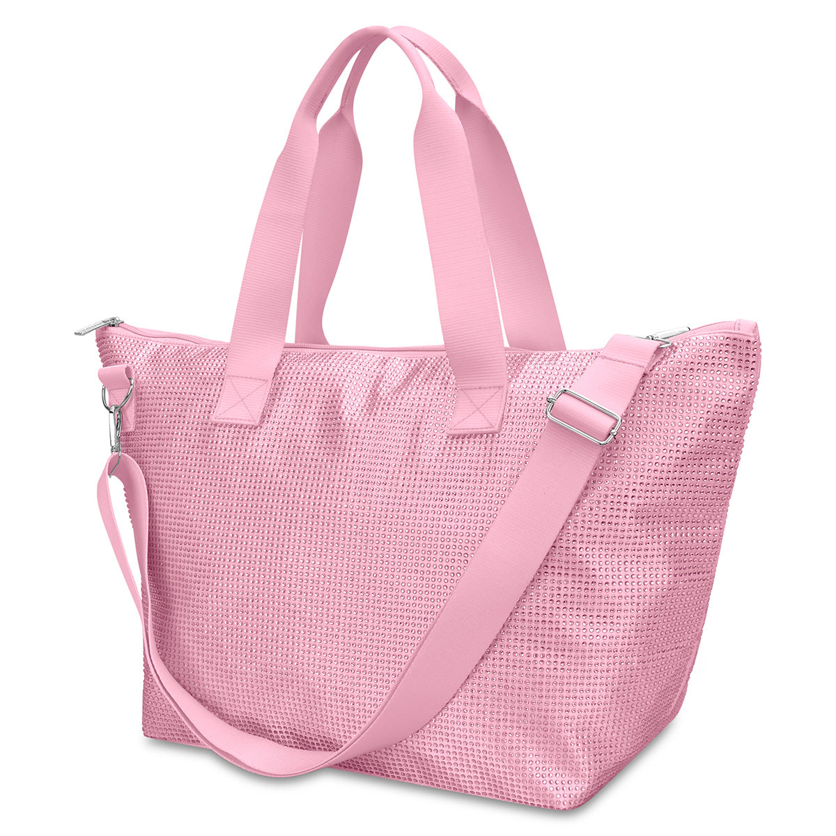 PINK RHINESTONE OVERNIGHT BAG
