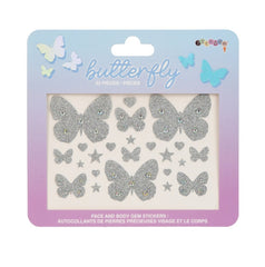 BUTTERFLY GEM FACE AND BODY STICKERS