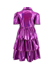 IRIDESCENT PURPLE BOW DRESS