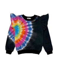 RAINBOW TIE DYE RUFFLE SET BLACK