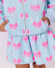 PRETTY IN BOWS SEQUIN SET