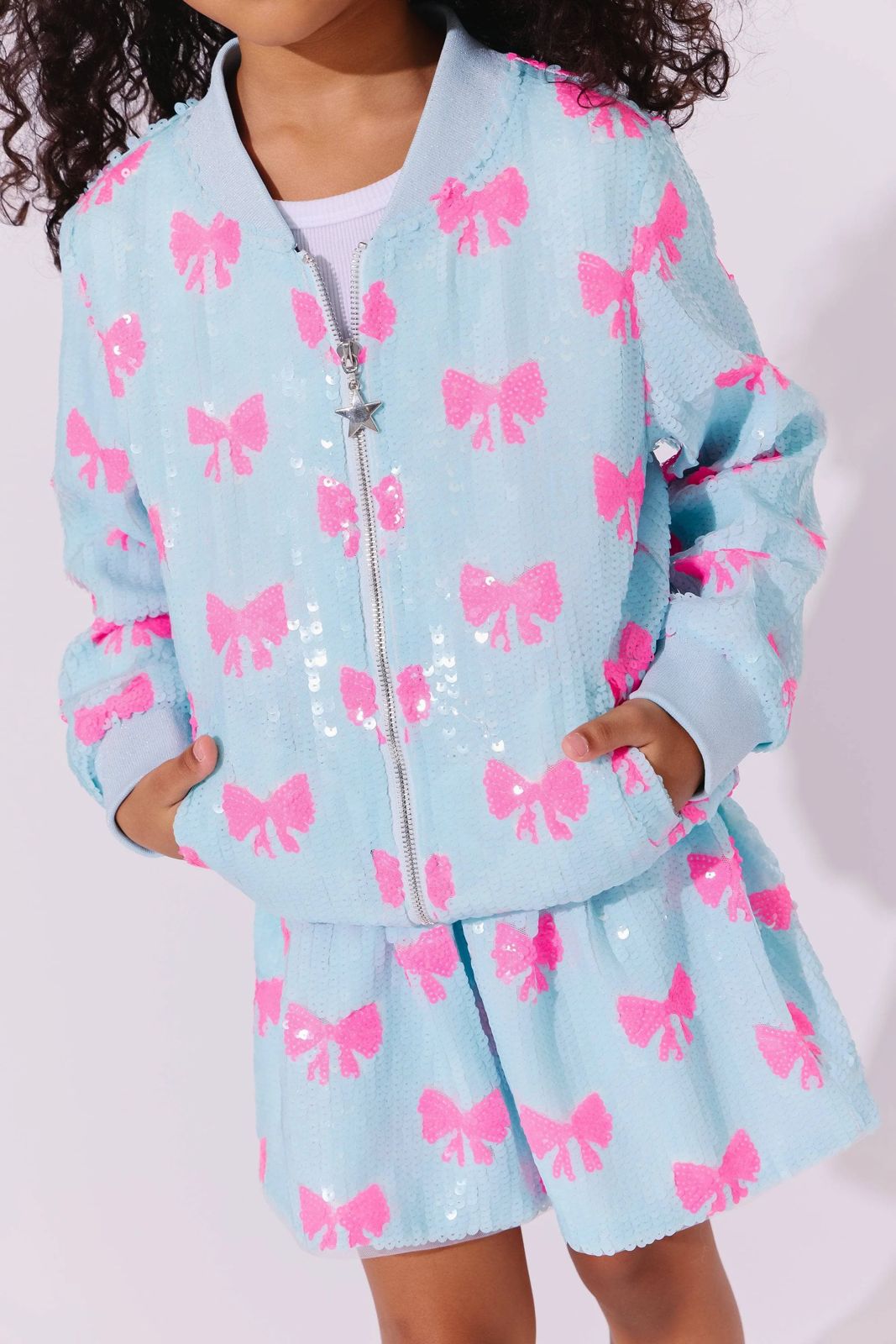 PRETTY IN BOWS SEQUIN SET