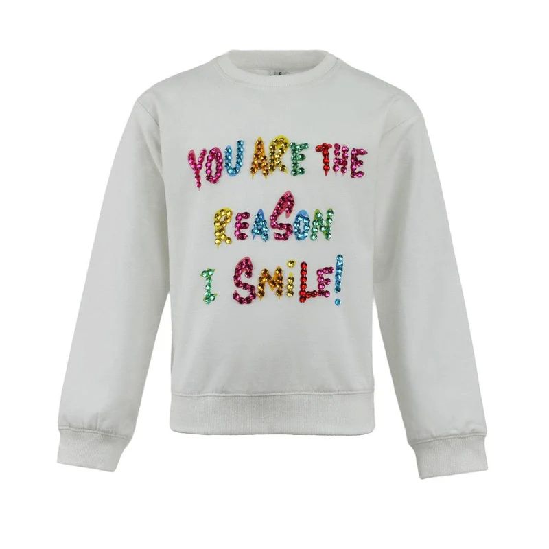 WHITE YOU ARE THE REASON I SMILE SWEATSHIRT