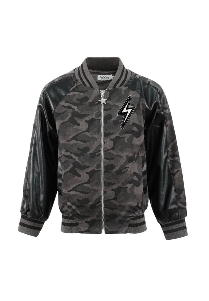 CAMO FLASH LEATHER BOMBER