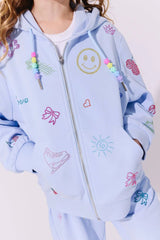 SKY CRYSTAL DOODLE JOGGERS SET