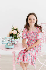 STRAWBERRY SHORTCAKE SMOCKED RUFFLE DRESS