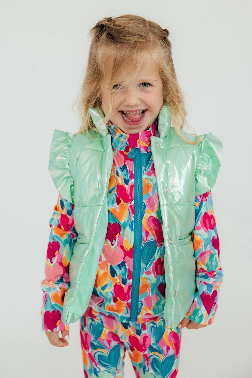 MINT IRIDECENT PUFFER VEST