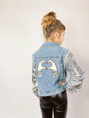 LOVER PATCHED SEQUINS DEMIN JACKET