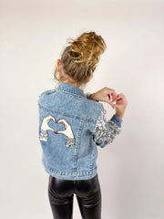 LOVER PATCHED SEQUINS DEMIN JACKET