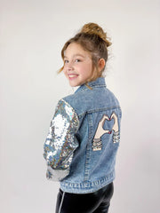 LOVER PATCHED SEQUINS DEMIN JACKET