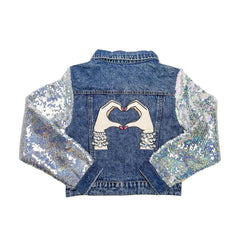 LOVER PATCHED SEQUINS DEMIN JACKET
