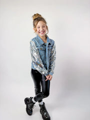 LOVER PATCHED SEQUINS DEMIN JACKET