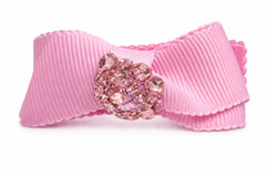 MINI GROGRAIN CLIP STONED CLIP CENTER