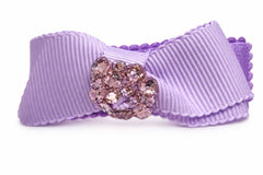 MINI GROGRAIN CLIP STONED CLIP CENTER