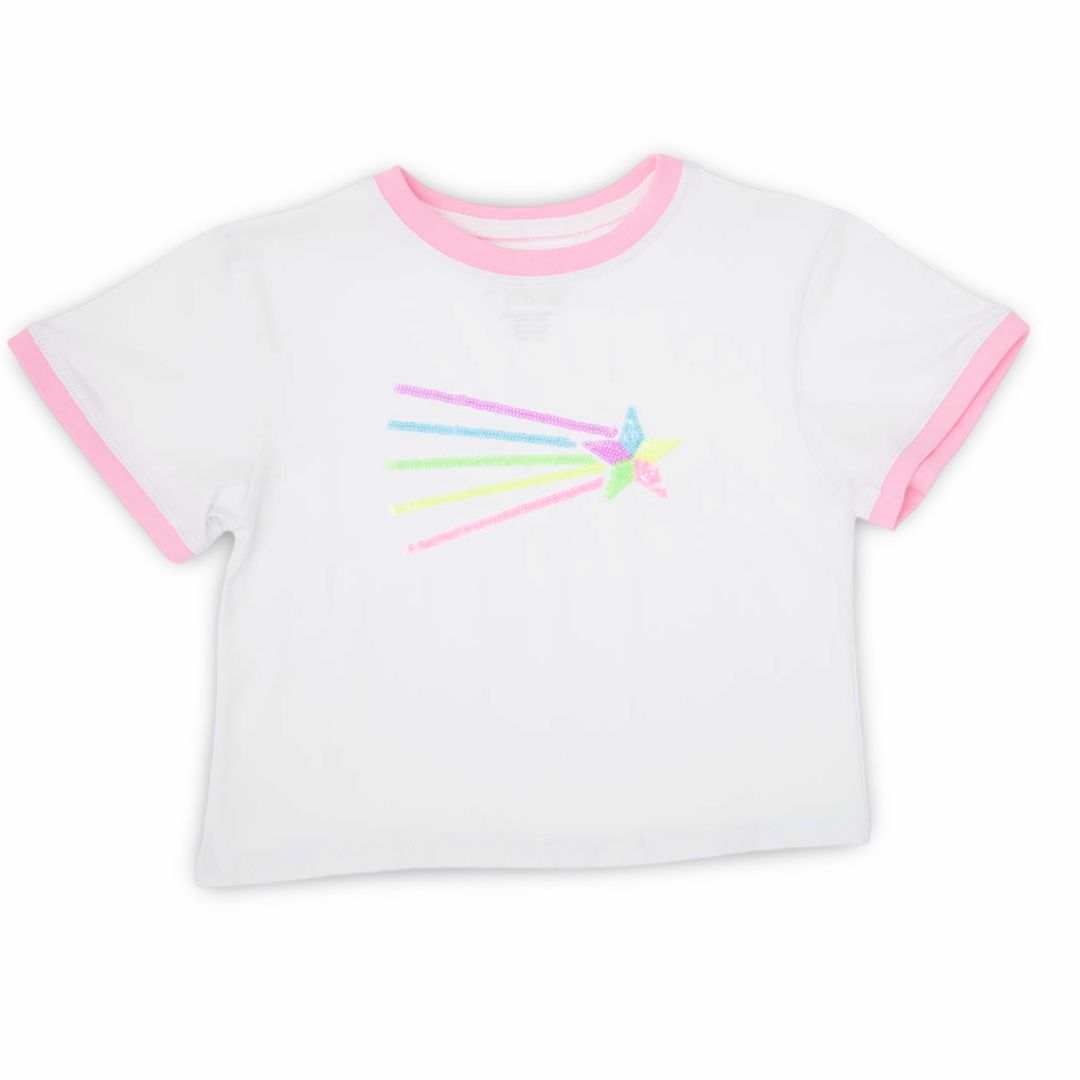 SEQUIN SHOOTING STAR WHITE RINGER BOXY