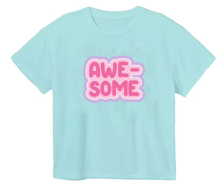 AWESOME GLITTER PRINT SEAFOAM BOXY