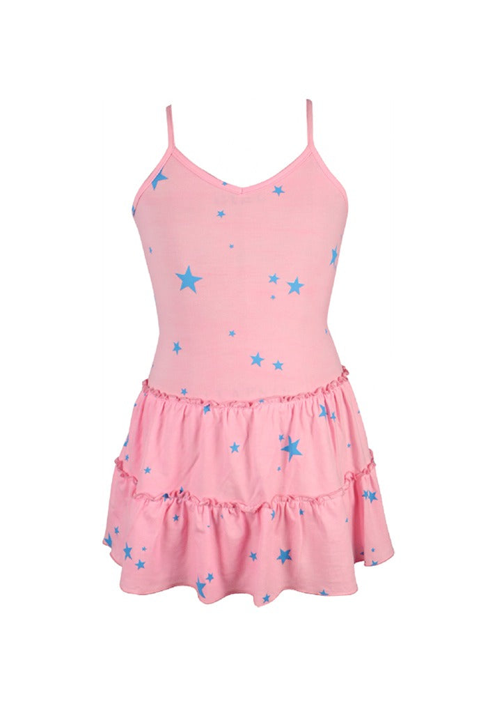 DRESS NEON CORAL STAR