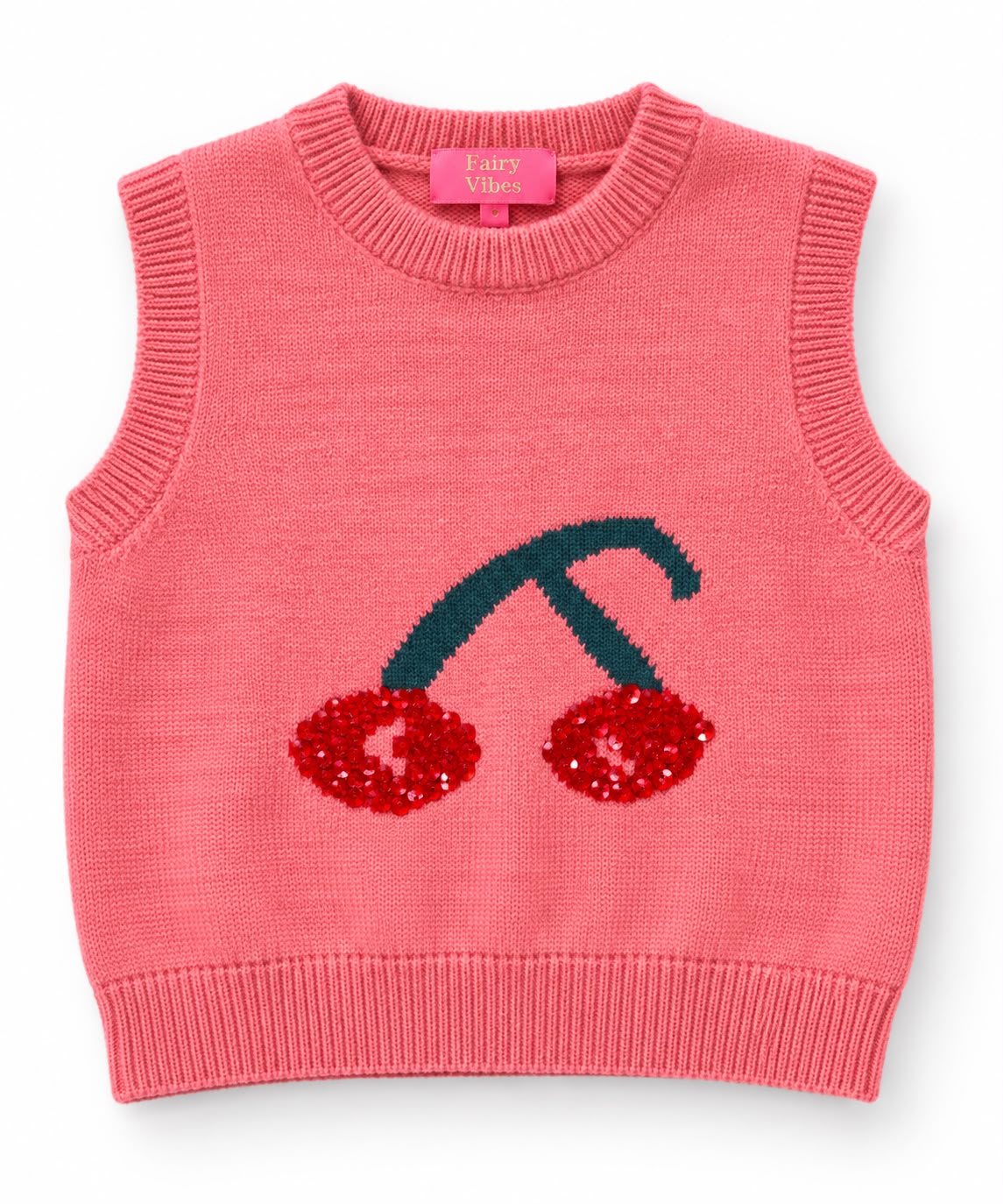 CHERRY SPARKLE KNIT VEST