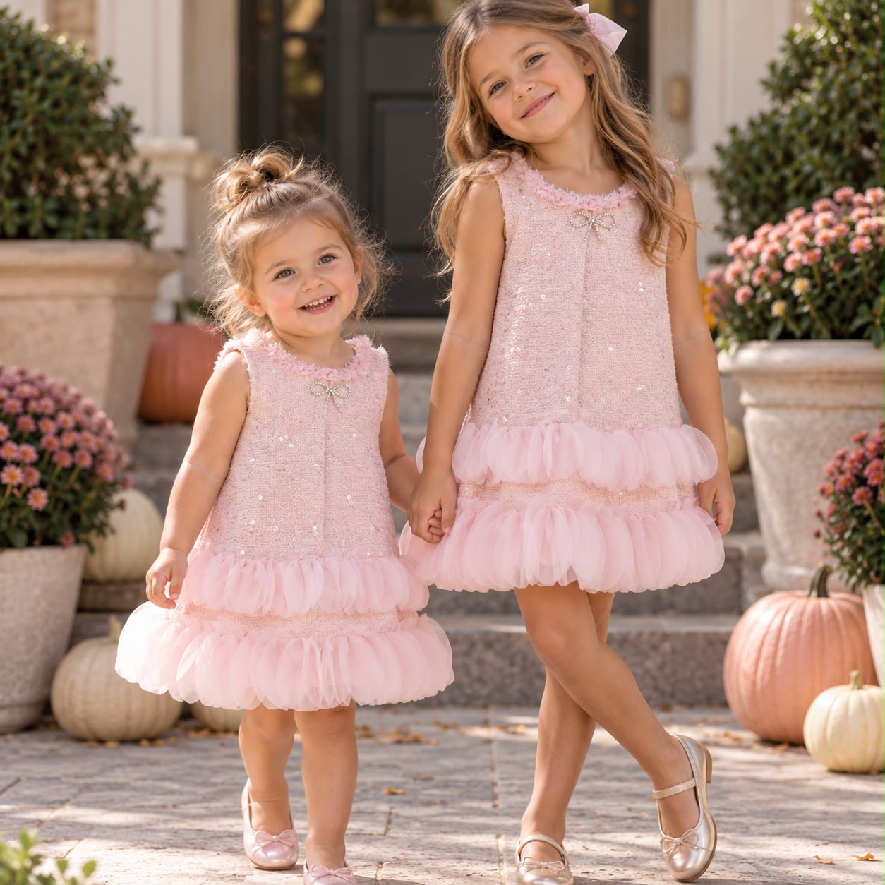 PINK PETAL BOW DRESS