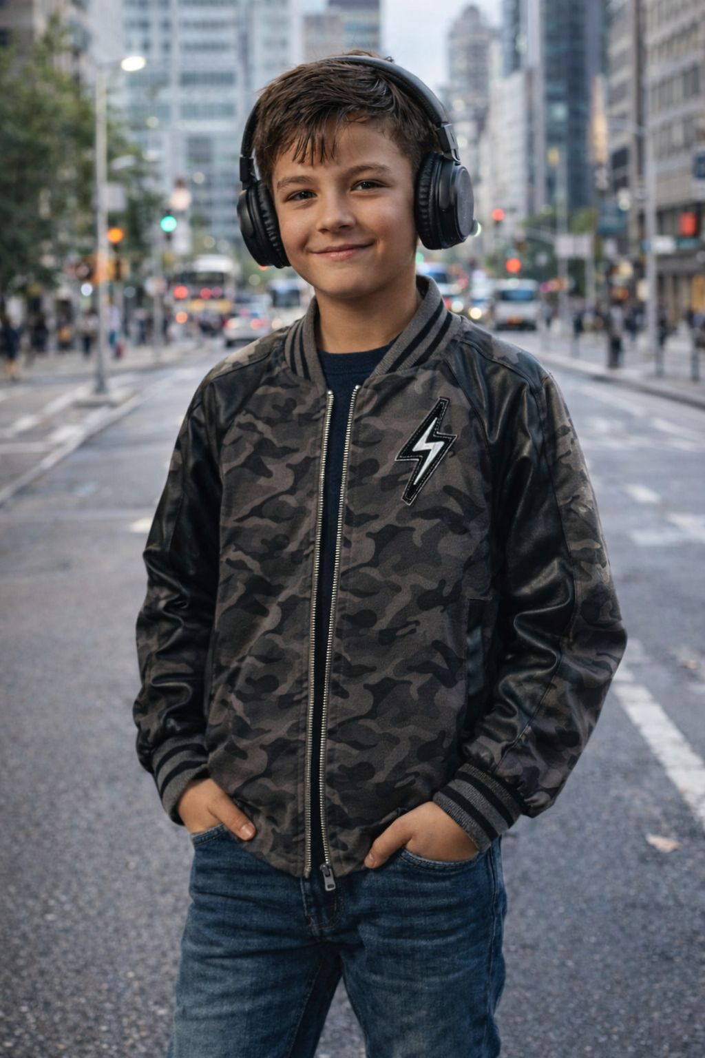 CAMO FLASH LEATHER BOMBER