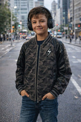 CAMO FLASH LEATHER BOMBER