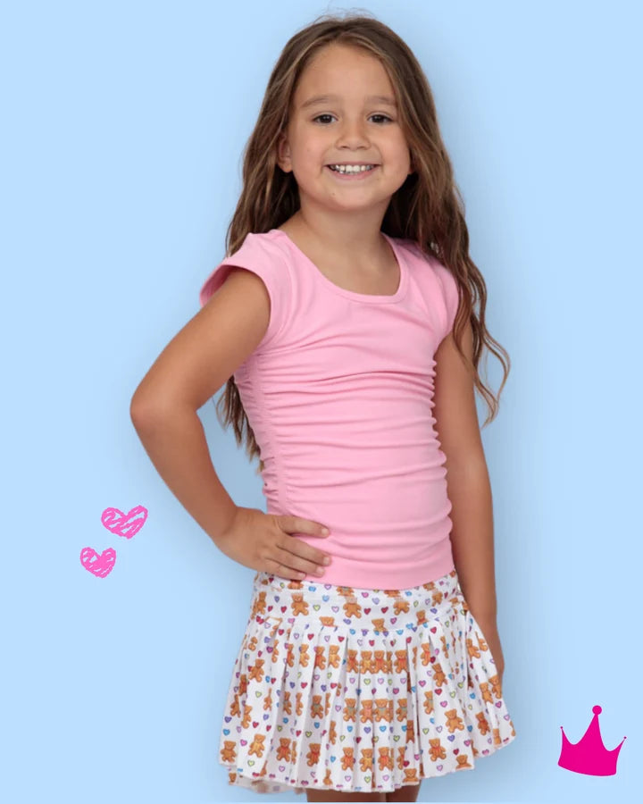 BEARY LOVED MINI PLEATED SKORT