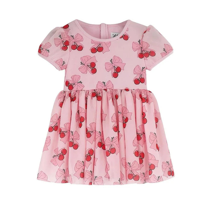 CHERRY BOWS TULLE DRESS