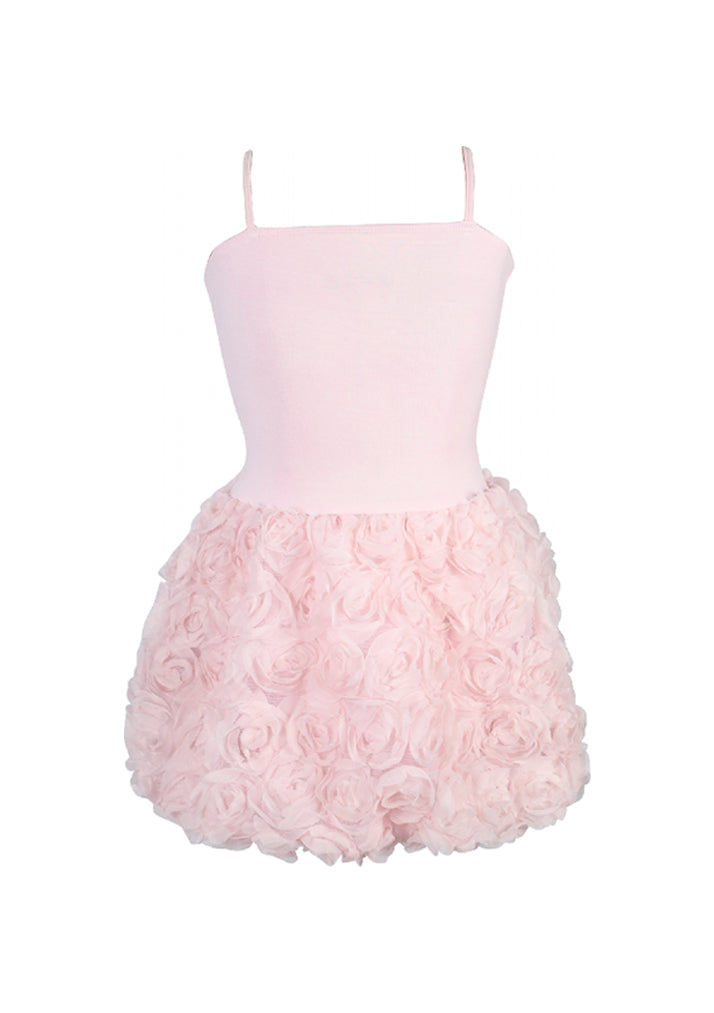 PINK ROSSETE FLOWERS DRESS