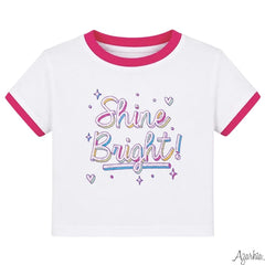 SHINE BRIGHT PINK GLITTER WHITE BOXY