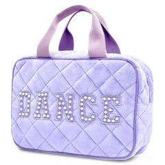 LOVE TO DANCE QUILTED LARGE COSMETIC BAG