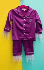 PIJAMA MORADA PLUMAS