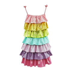 RAINBOW TIERED SHIMMER DRESS