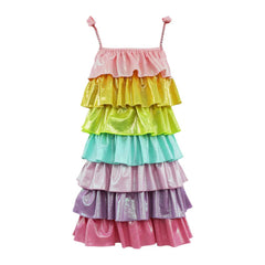 RAINBOW TIERED SHIMMER DRESS