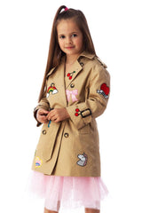 CHILDS TRENCH COAT WITH PATCHES