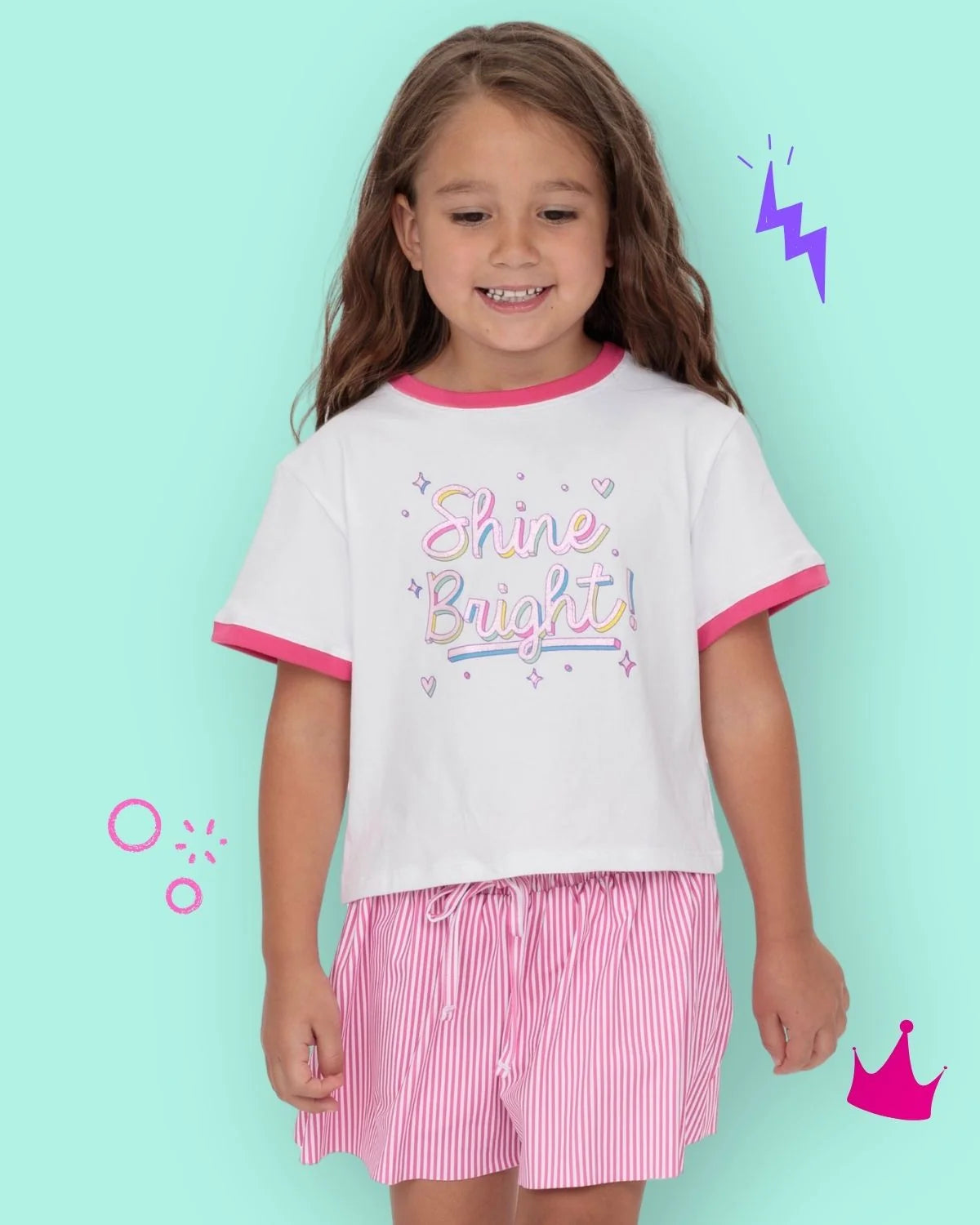 SHINE BRIGHT PINK GLITTER WHITE BOXY