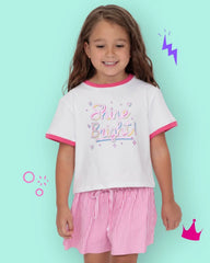SHINE BRIGHT PINK GLITTER WHITE BOXY