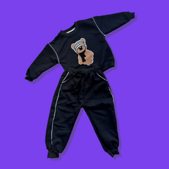 SET SUDADERA Y PANTS NEGROS TEDDY