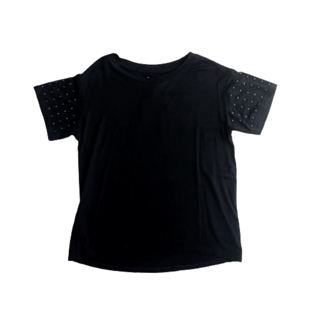 STUDDED TEE BLACK