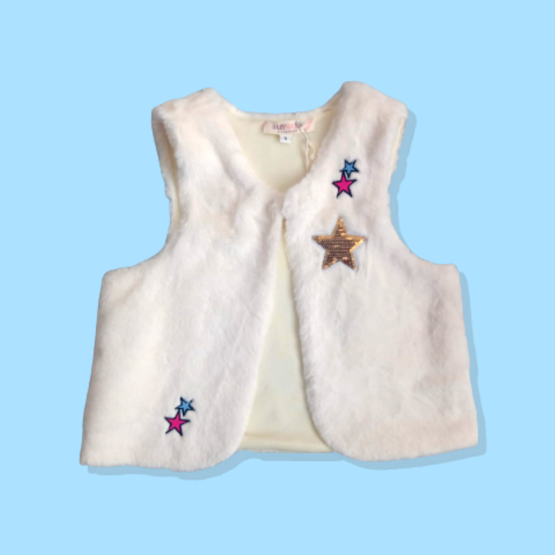 SHERPA VEST W/ STAR TRIM DETAIL 