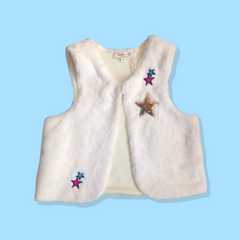 SHERPA VEST W/ STAR TRIM DETAIL 