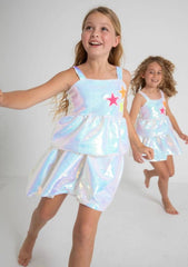 TIERED STARS SEQUIN DRESS