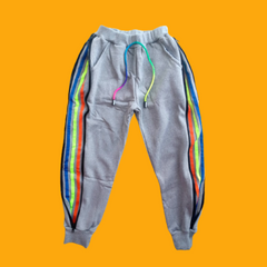 PANTS GRISES CON TIRAS DE COLORES