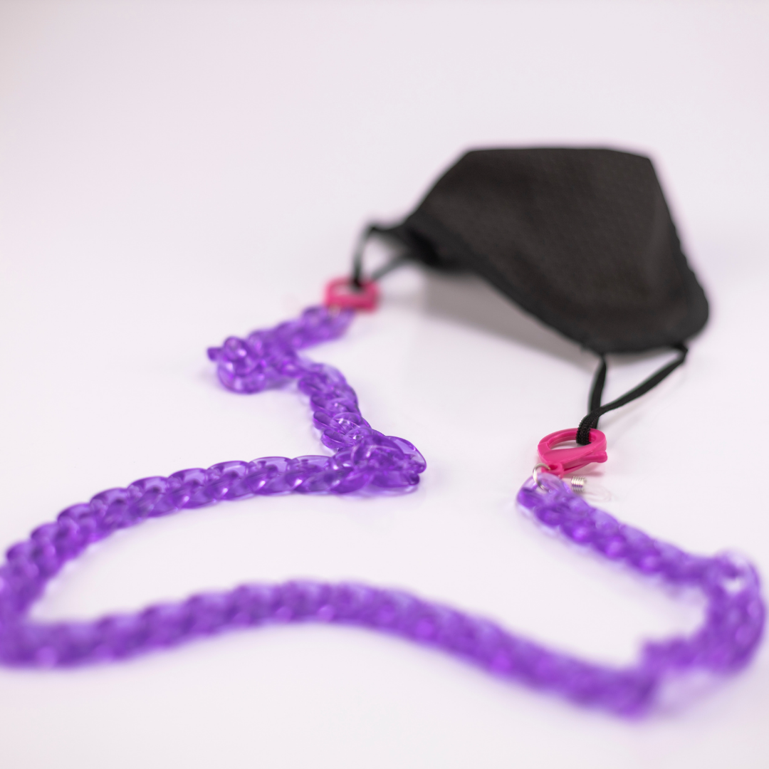 CHUNKY CHAIN MASKHOLDER MORADO Y ROSA FUERTE