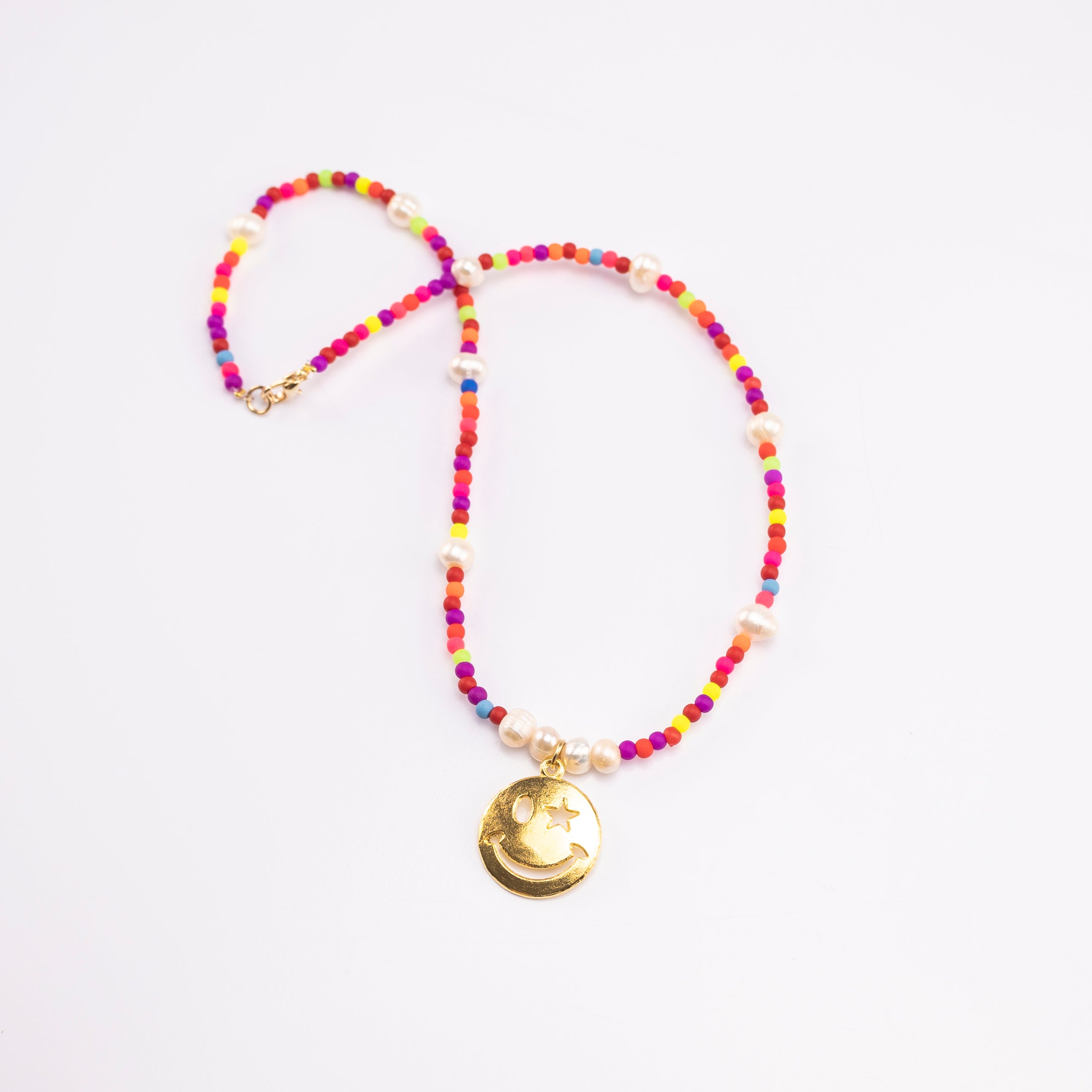 COLLAR RAINBOW CON PELAS Y HAPPYFACE