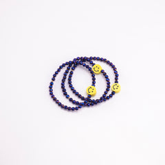 PULSERA HEMATITA AZUL HAPPY FACE