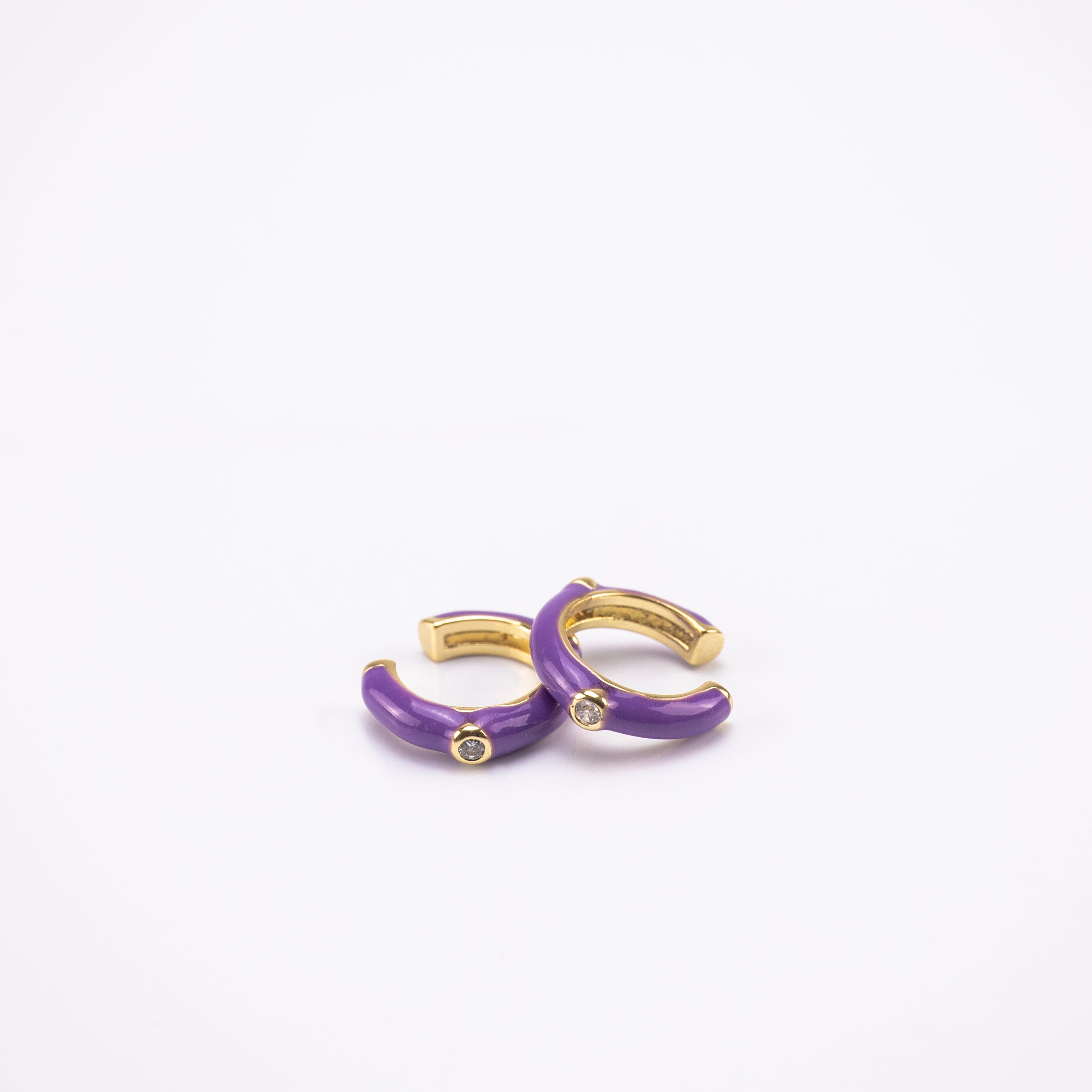 EARCUFF MINI CON BRILLANTES MORADO