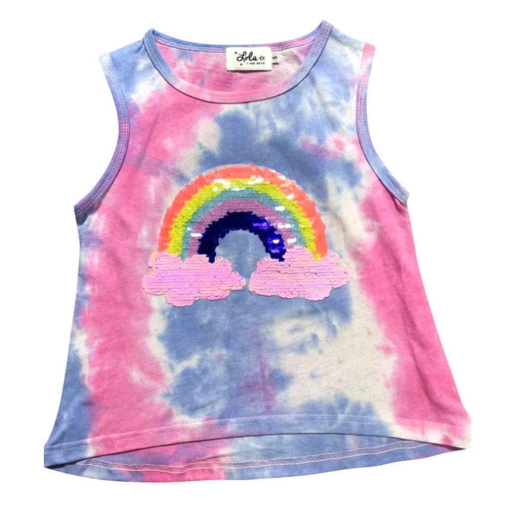 TIE DYE SEQUIN RAINBOW TANK