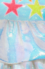 TIERED STARS SEQUIN DRESS