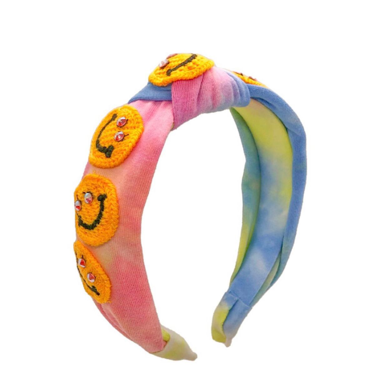 PASTEL TIE DYE SMILE FACE HEAD BAND